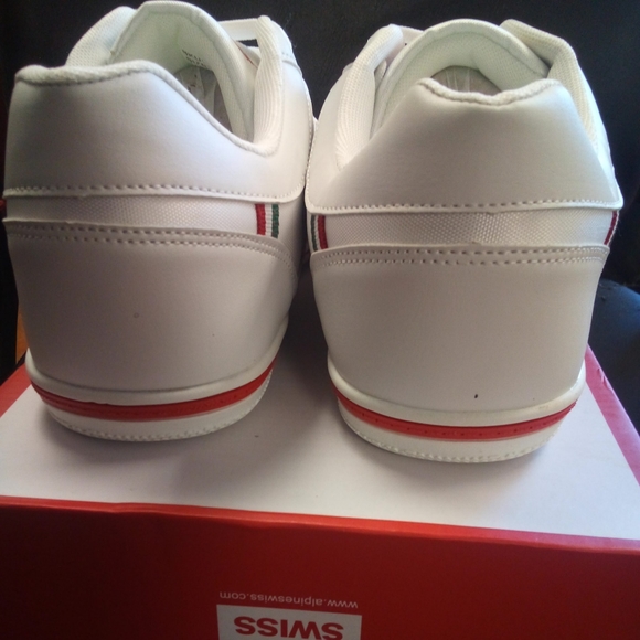 NEW Alpine Swiss Mens White Stefan Suede Trim Retro Fashion Sneakers sz 13 NWB - Picture 6 of 12
